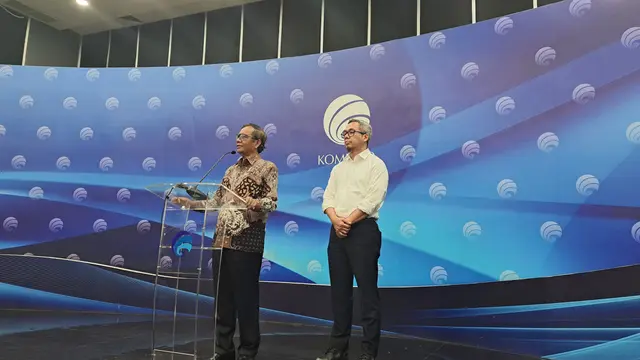 Plt Menkominfo Mahfud MD saat konferensi pers di Gedung Kominfo, Jakarta Pusat, Senin (22/5/2023).