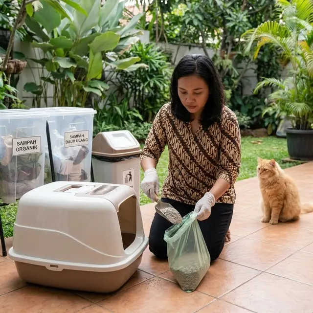 Cara Membuang Kotoran Kucing