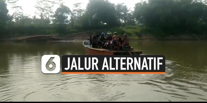 VIDEO: Jalur Pintas Mudik Menyeberangi Sungai Citanduy Menuju Jateng