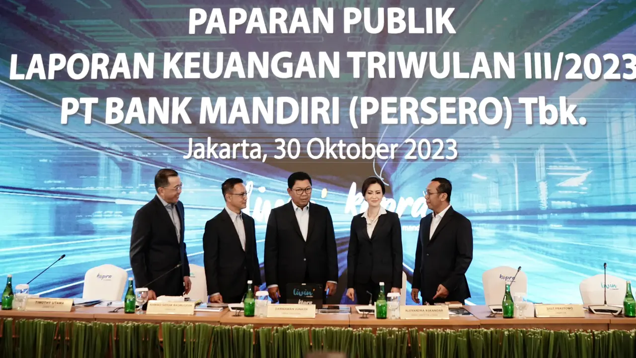 Paparan publik laporan keuangan kuartal III PT Bank Mandiri Tbk (BMRI), Senin (30/10/2023). (Foto: Bank Mandiri)