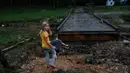 Dinas Cuaca Nasional (NWS) memperingatkan Badai Helene masih berbahaya dan bisa menyebabkan angin kencang serta banjir yang mengancam keselamatan jiwa. (Melissa Sue Gerrits/Getty Images North America/Getty Images via AFP)