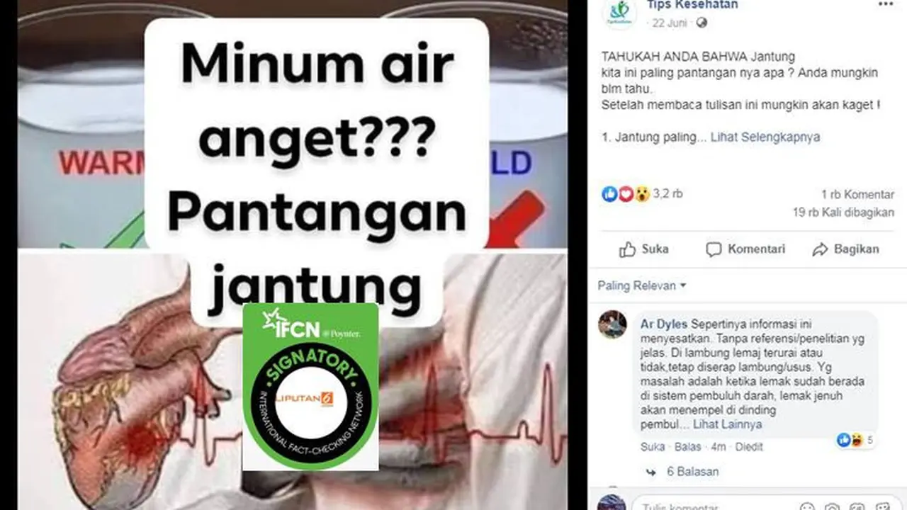 [Cek Fakta] Gambar Tangkapan Layar Tentang Penyakit Pada Jantung