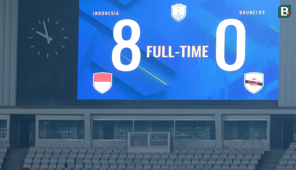 Timnas Indonesia U-23 menang telak delapan gol tanpa balas atas Timnas Brunei Darussalam pada pertandingan Grup A Piala AFF U-23 2025 di Stadion Utama Gelora Bung Karno, Jakarta, Selasa (15/7/2025). (Bola.com/M Iqbal Ichsan)
