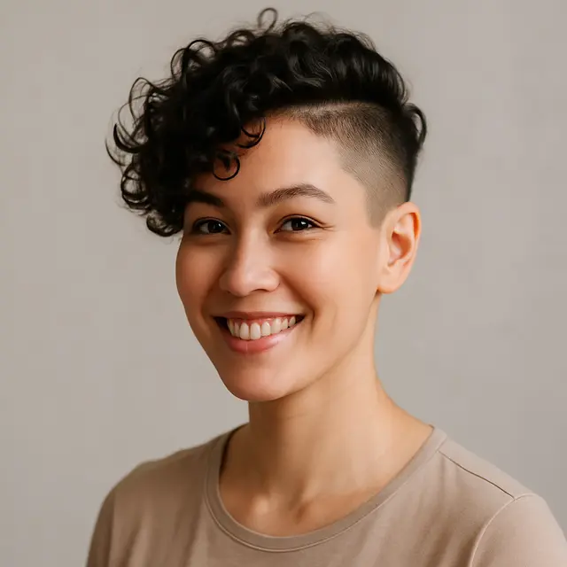 Model Rambut Keriting Gantung Pendek/Ilustrasi AI