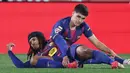 Kini Barcelona tertinggal dua poin dari Real Madrid di posisi teratas puncak klasemen Liga Spanyol. (AFP/Josep Lago)