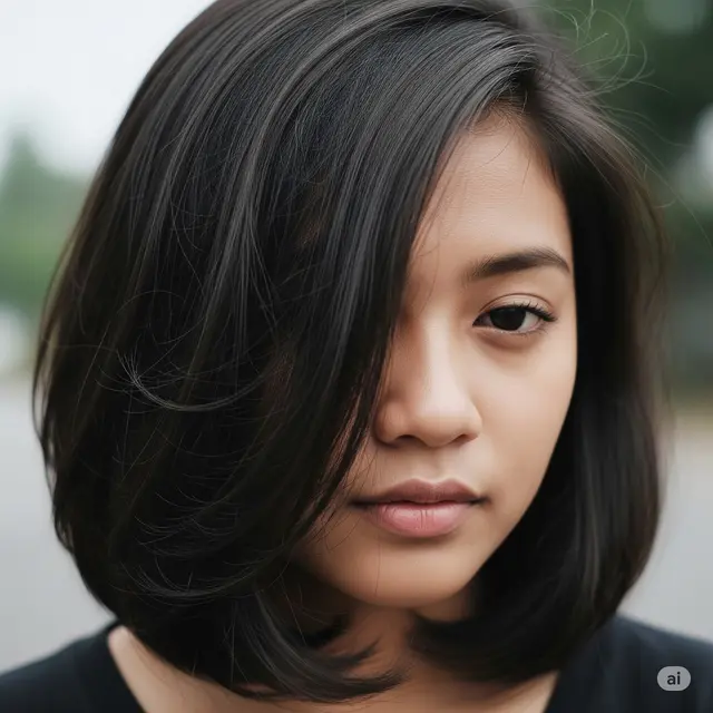 Rambut Tebal Panjang Bagusnya Potong Apa. Foto: Gemini