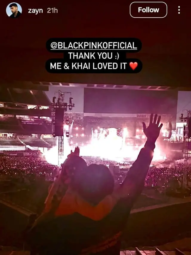 Zayn Malik dan Khai Malik saat menghadiri konser Blackpink