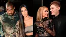 Kim Kardashian dan Kanye West terlihat makan malam di West Hollywood pada 12 Januari kemarin. Ia ditanya keinginannya untuk datang ke pernikahan Paris Hilton. (Rex-Shutterstock/HollywoodLife)