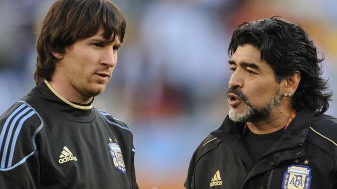 Lionel Messi dan Diego Maradona (101 Great Goals / Liputan6)