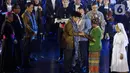 Presiden Republik Indonesia, Prabowo Subianto saat menghadiri acara Perayaan Natal Nasional 2024 di Indonesia Arena, Kompleks Gelora Bung Karno (GBK), Jakarta, Sabtu (28/12/2024). (Liputan6.com/Herman Zakharia)