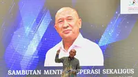 Menteri Koperasi dan UKM (MenKopUKM) Teten Masduki dalam acara Peringatan Harnas UMKM di Cihampelas Walk, Bandung, Jawa Barat, Jumat (12/8/2022).