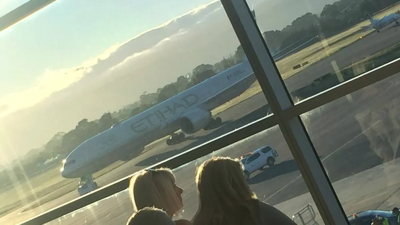 Etihad Airways EY450 yang mendarat darurat di Adelaide, Australia (TwitterMichael Milner)