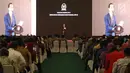 Presiden Joko Widodo memberi sambutan saat acara Sarasehan Nasional DPD RI di Senayan, Jakarta, Jumat (17/11). Acara sarasehan ini bertajuk 'Mewujudkan Kewajiban Konstitusional DPD RI'. (Liputan6.com/Angga Yuniar)