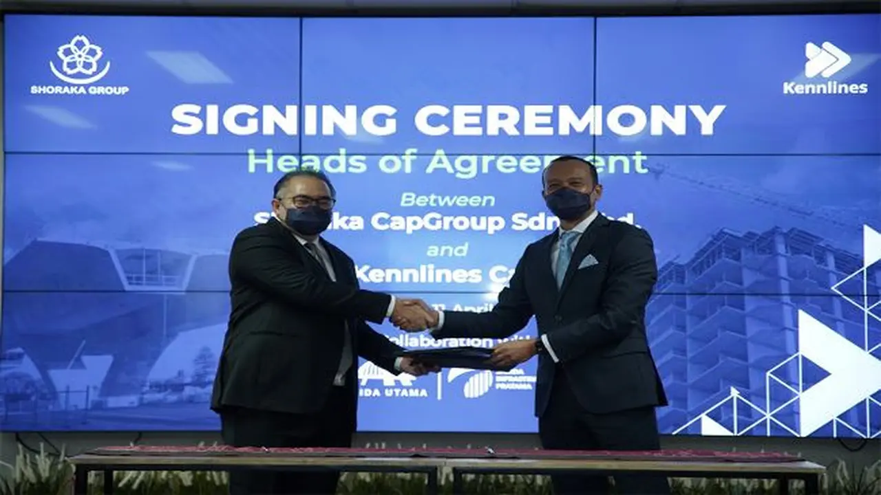 Penandatanganan Perjanjian Induk (Head of Agreement) antara Kennlines Group dengan Shoraka CapGroup, Senin, 11 April 2022. (Foto: grup Shoraka)