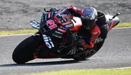 Pembalap Aprilia Racing, Aleix Espargaro berhasil menjadi yang tercepat pada latihan resmi MotoGP Mandalika (AFP)