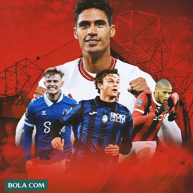 Ilustrasi - Raphael Varane, Jarrad Branthwaite, Jean-Claire Todibo, Giorgio Scalvini