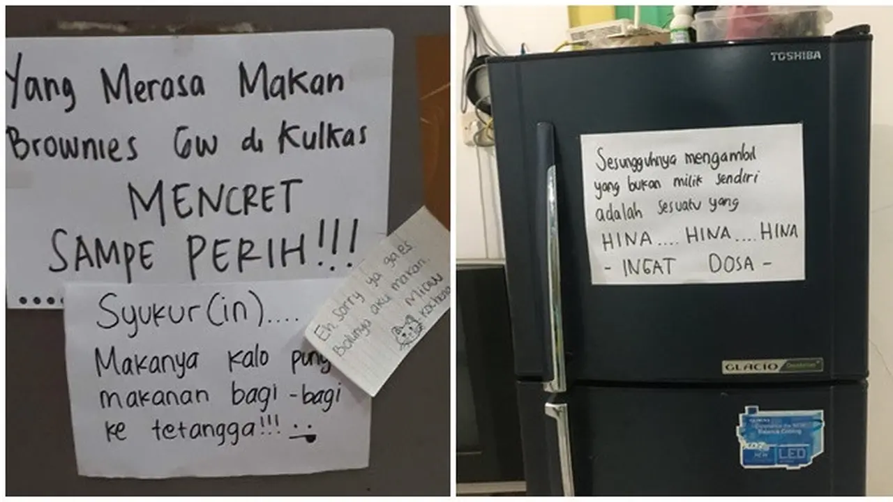 6 Tulisan Sindir Anak Kos yang Ambil Makanan Tanpa Izin Ini Bikin Senyum Miris