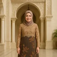Gamis Batik Kombinasi Lurik (created by AI)