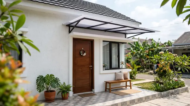 Model Kanopi Kecil di Atas Pintu Rumah