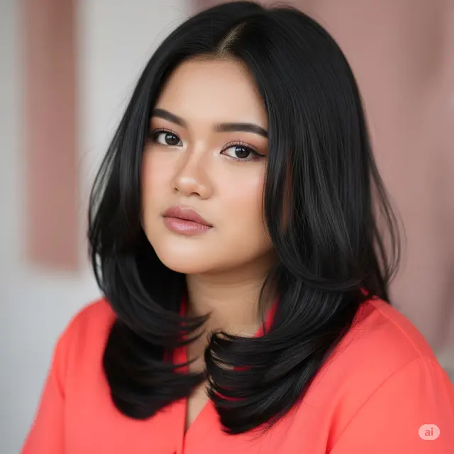 Model Rambut Segi Panjang untuk Wajah Bulat. Foto: Gemini