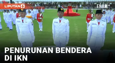 Momen Penurunan Bendera di Ibu Kota Nusantara