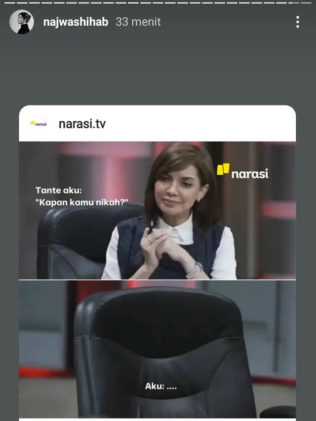 Meme Najwa Shihab. (Foto: Instagram @najwashihab)