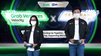 [Ki-Ka] Country Managing Director, Grab Indonesia, Neneng Goenadi dan CEO BRI Ventures, Nicko Widjaja dalam peluncuran program Grab Ventures Velocity Batch 4 X Sembrani Wira. (Ist.)