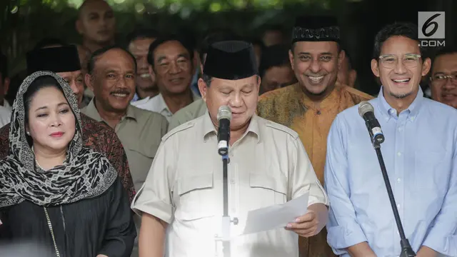 Prabowo Sikapi Penetapan Hasil Pemilu KPU