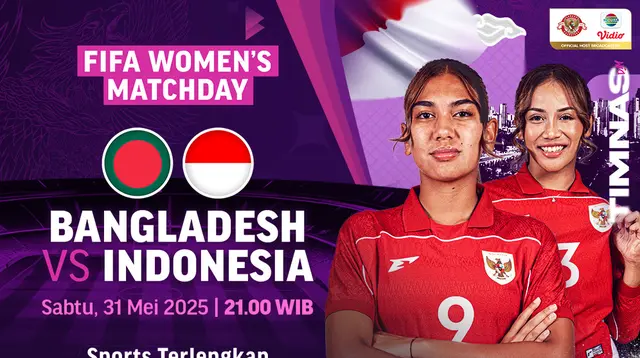 Saksikan FIFA Women’s Matchday Live Streaming Bangladesh vs Indonesia di Vidio Akhir Pekan Ini. Dukung Timnas Putri Indonesia dalam FIFA Women's Matchday yang akan berhadapan dengan Bangladesh hanya di layanan OTT Vidio. (sum. doc. vidio.com)