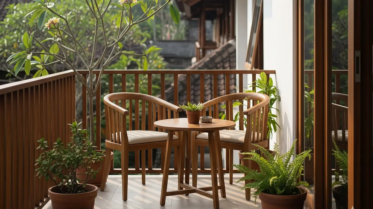 Model Teras Rumah Minimalis dengan Balkon Mungil