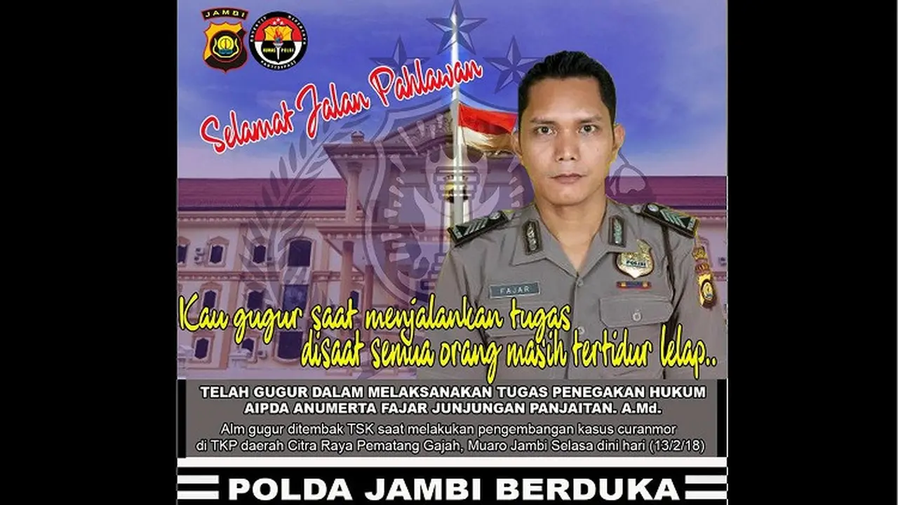 Polisi Jambi Tewas Ditembak