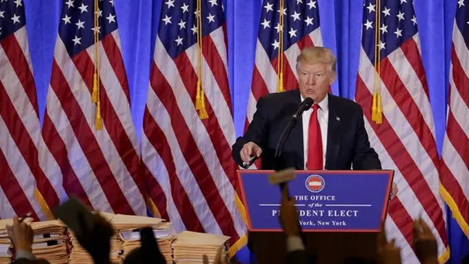  Donald Trump gelar konferensi pers perdana pasca terpilih jadi Presiden AS 