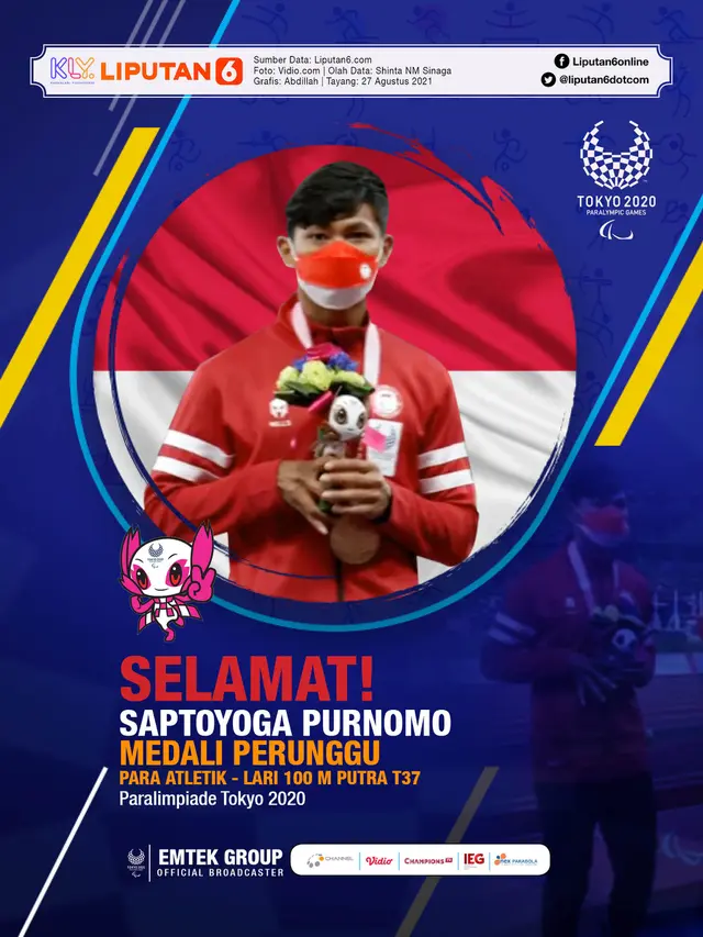 Infografis Saptoyoga Purnomo Rebut Medali Perunggu Paralimpiade Tokyo 2020