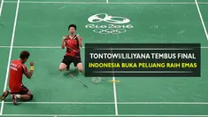 Video kemenangan ganda campuran Indonesia Tontowi Ahmad/ Liliyana Natsir atas pasangan China, pastikan satu tempat di final.