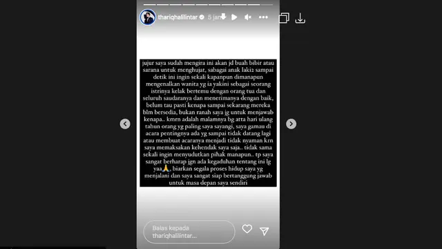Thariq Halilintar Angkat Bicara Soal Ketidakhadiran Fuji di Acara Ulang Tahun Atta Halilintar: Jangan Ada Kegaduhan tentang Ini Lagi