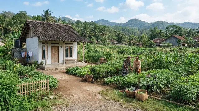 Model rumah di pinggir kebun yang sederhana dan hemat biaya model rumah dengan halaman luas