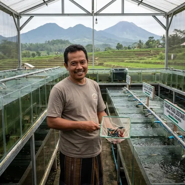 Budidaya udang hias (Gemini AI)