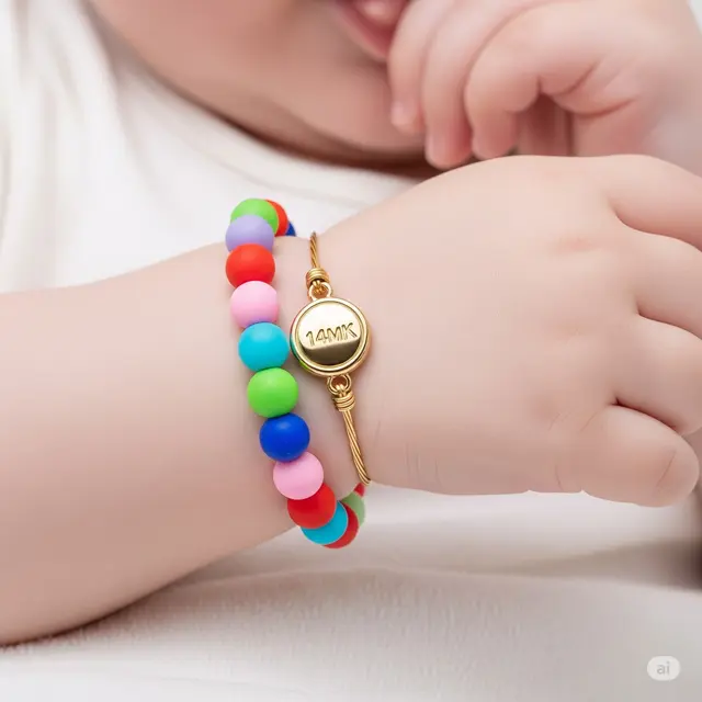 Gelang Bola Silikon dengan Inti Emas