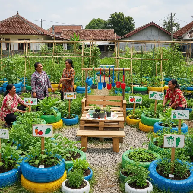 Ide Kebun Sayur untuk Ibu Dasawisma dari Barang Bekas (Image by Gemini AI)