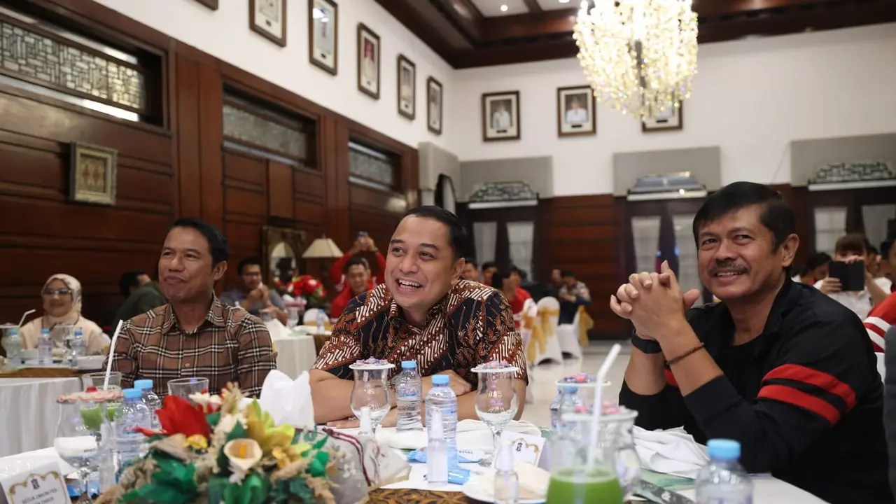 Timnas Indonesia U-20 mendapatkan jamuan makan malam dari Wali Kota Surabaya, Eri Cahyadi.
