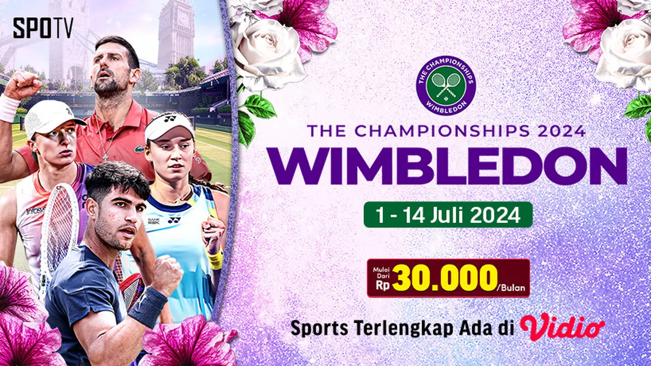 Grand Slam Wimbledon 2024 di Vidio