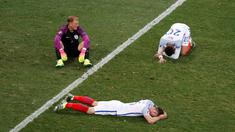 Inggris dipaksa pulang kampung setelah takluk 1-2 dari Islandia pada babak 16 besar Piala Eropa 2016, Selasa (28/6/2016) dini hari WIB. (Reuters/Yves Herman)