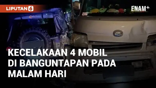 VIDEO: Kecelakaan 4 Mobil di Jl. Ahmad Yani Banguntapan pada Malam Hari