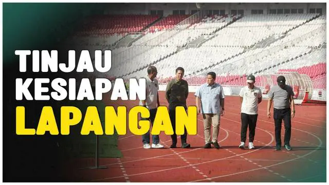 Berita Video, Erick Thohir tinjau rumput Stadion Utama Gelora Bung Karno pada Rabu (5/6/2024)