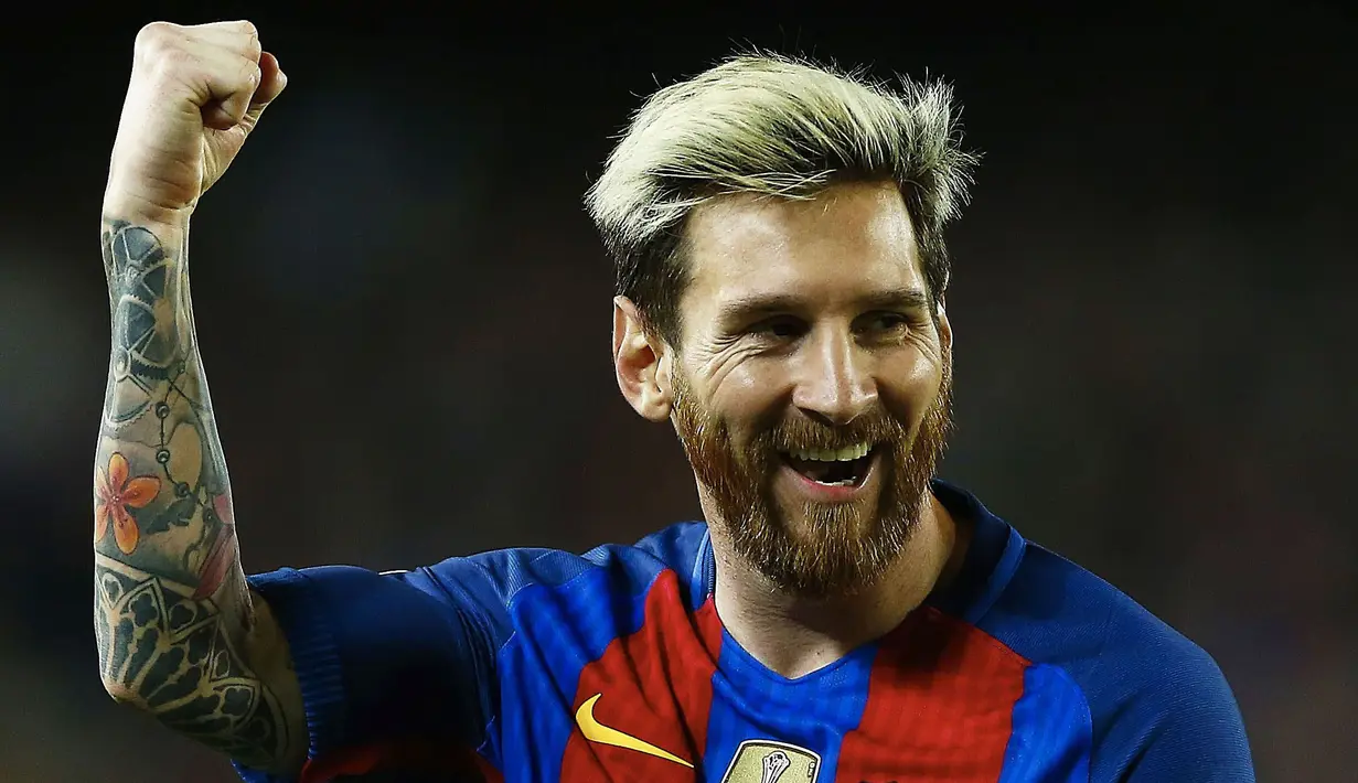 Bintang Barcelona, Lionel Messi mencatatkan namanya pada urutan kedua sebagai pemain dengan tembakan terbanyak dengan total tembakan sebanyak 27 kali pada La Liga santander hingga pekan ke-9. (EPA/Alejandro Garcia)