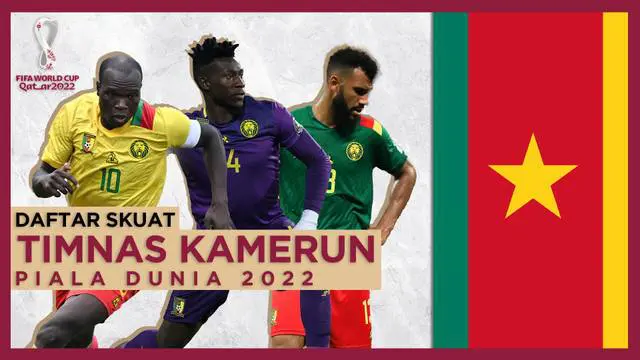Berita Motion grafis tentang skuat Timnas Kamerun dan Eric Maxim Choupo-Moting yang masih menjadi andalan Les Lions Indomitables di ajang Piala Dunia 2022.