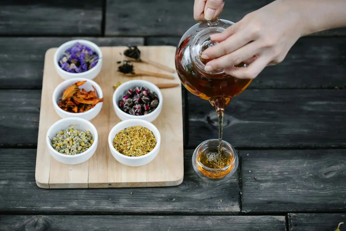 ilustrasi teh herbal