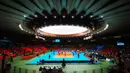 Bertanding di Indoor Stadium Huamark, Bangkok, pada Senin (15/12/2025), Timnas voli putri Indonesia menang 3-1 dengan skor 28-26, 13-25, 30-28, 26-24. Tampak dalam foto, suasana ketika Timnas voli putri Indonesia bertanding melawan Filipina pada laga final SEA Games 2025 di Indoor Stadium Huamark, Bangkok, Thailand, Senin (15/12/2025). (Bola.com/Bagaskara Lazuardi)