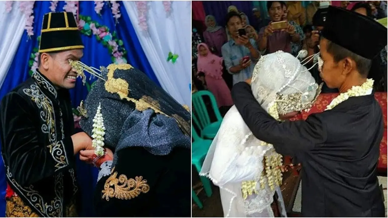 6 Potret Orang Kecolok Cunduk Mentul saat Pernikahan, Ekspresinya Kocak