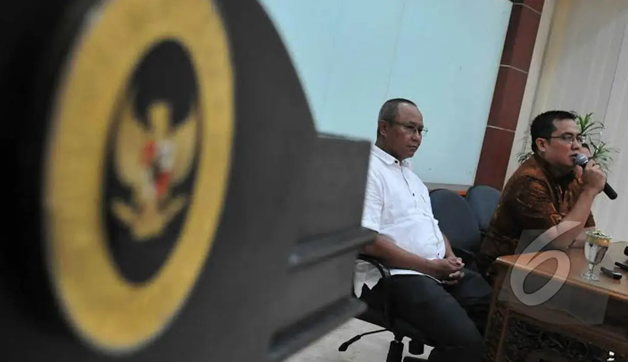 Helmi Faisal yang merupakan Menteri Pembangunan Daerah Tertinggal menggelar konferensi pers di kawasan Kuningan, Jakarta (Liputan6.com/ Johan Tallo)